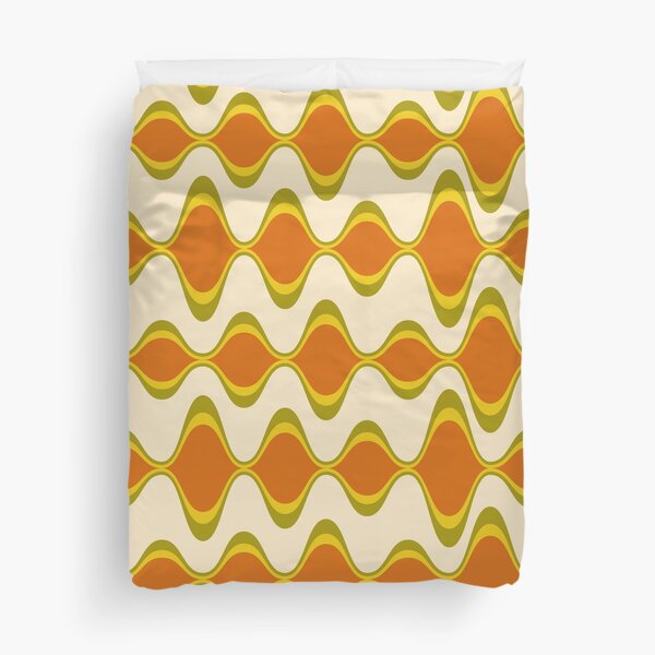 Item preview, Retro Psychedelic Wavy Pattern in Orange, Yellow, Olive designed and sold by CojoMoxon.