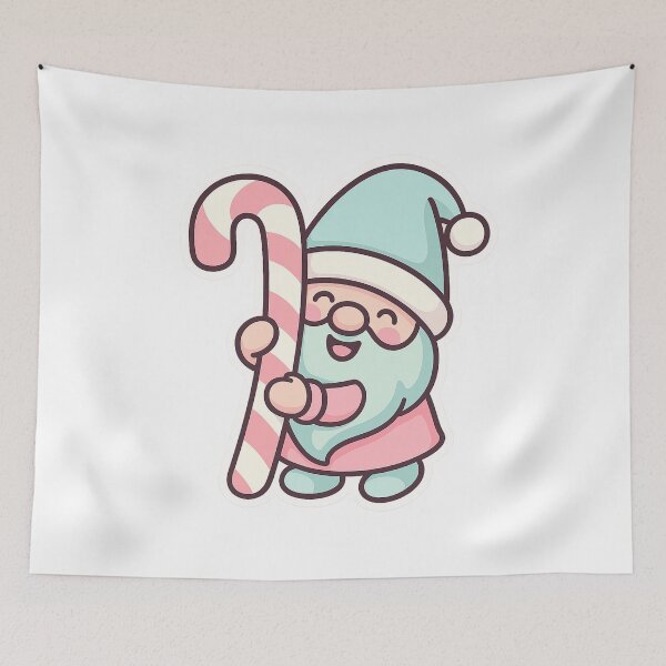 Item preview, Christmas Gnome Holding Giant Candy Cane – Festive Holiday Tee designed and sold by PrintCreations9.