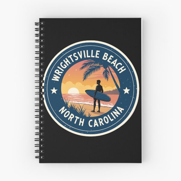 Item preview, Wrightsville Beach North Carolina Sticker – Surfboard Sunset Retro Design designed and sold by VividOrganica.