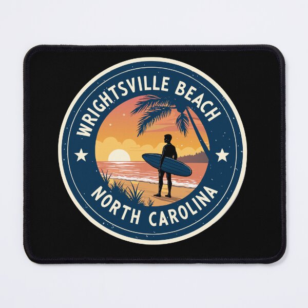 Item preview, Wrightsville Beach North Carolina Sticker – Surfboard Sunset Retro Design designed and sold by VividOrganica.