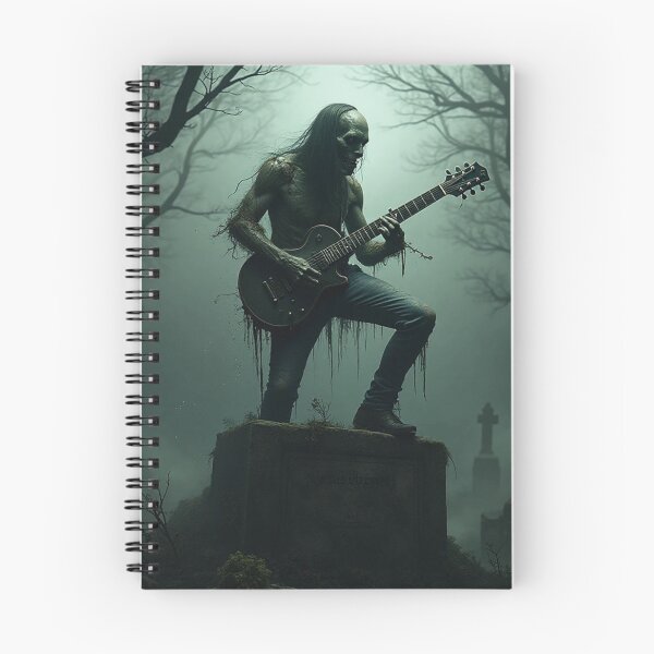 Item preview, Zombie playing electric guitar on top of a tomb designed and sold by NoiseWear.
