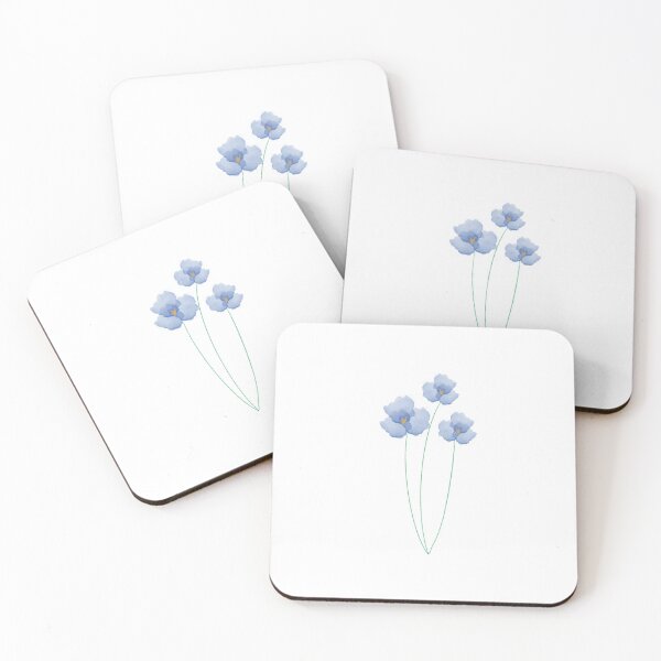 Item preview, Hand - draw sky blue flowers designed and sold by RetrooBloom.