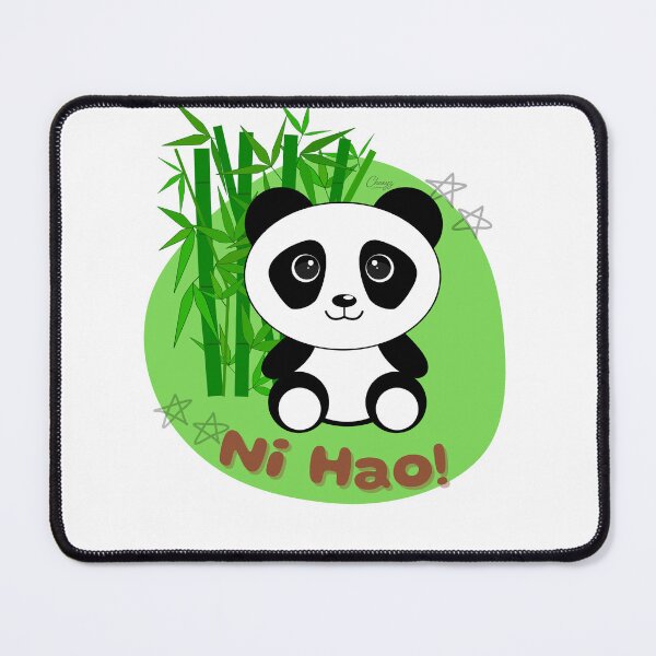Item preview, Cute Panda Illustration with Bamboo and Greeting designed and sold by Chexyz.