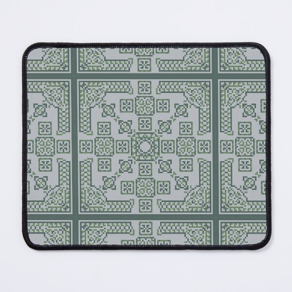 Item preview, Green and Silver Ornate Tile designed and sold by FlyingJackalope.