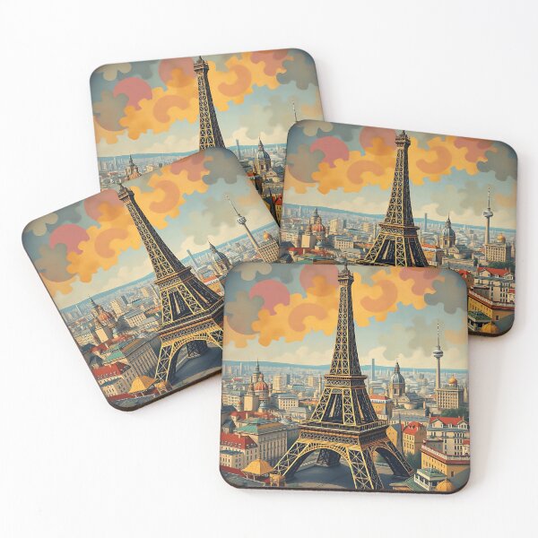Item preview, Colorful Art Deco Eiffel Tower Illustration designed and sold by sharon1210.