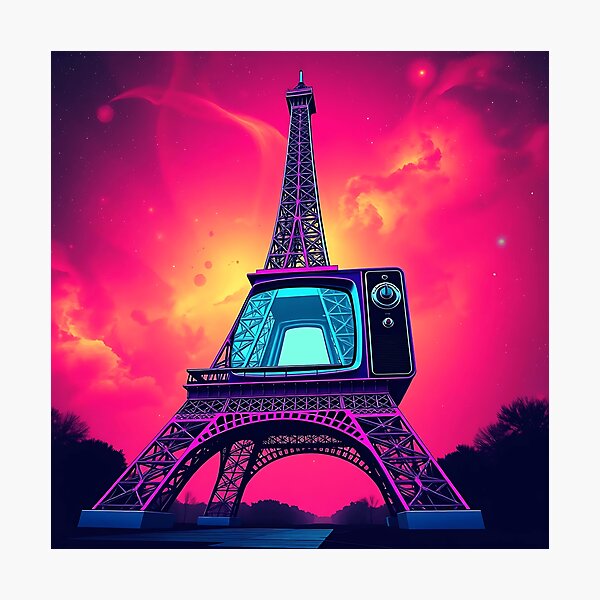 Item preview, 1980s Sci-Fi Eiffel Tower Art designed and sold by sharon1210.