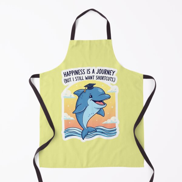 Item preview, Inspirational Quote Dolphin Sticker – Cute Motivational Ocean Animal Design with Funny Saying Happiness Is a Journey Positive Psychology Humor designed and sold by bvdesignart.