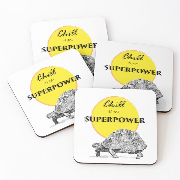 Item preview, Chill Is My Superpower – Playful Turtle Ink Drawing with Sun designed and sold by Creative Soul Art.