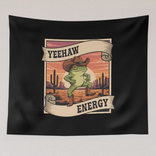 Item preview, Cowboy Frog Sticker – Yeehaw Energy Western Design designed and sold by Vrixat.