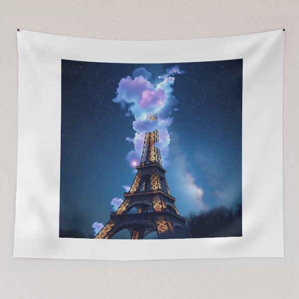 Item preview, Eiffel Tower with Cosmic Nebula designed and sold by sharon1210.