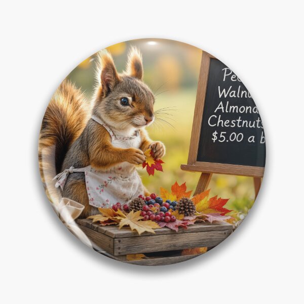 Item preview, Squirrel Selling Nuts at a Farmstand designed and sold by Maria Dryfhout.