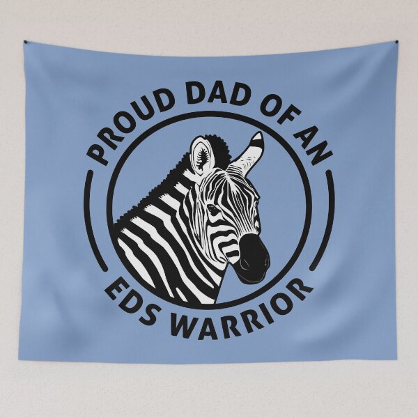 Aperçu de l'œuvre Fier papa d'un zèbre fort et guerrier atteint du syndrome d'Ehlers-Danlos créée et vendue par Designs by Jesabee.
