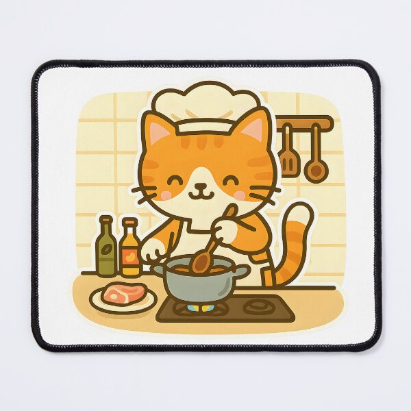 Item preview, Cute Ginger Cat Cooking in Kitchen designed and sold by SassyArtistry.