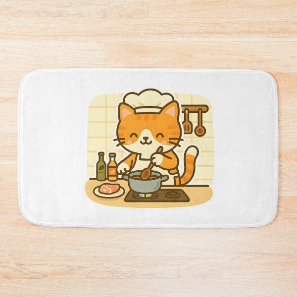 Item preview, Cute Ginger Cat Cooking in Kitchen designed and sold by SassyArtistry.