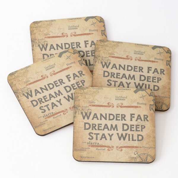 Item preview, Wander Far Dream Deep Stay Wild Vintage Map Design designed and sold by Hoahana Unique Design.