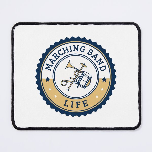 Item preview, Marching Band Life Badge – Trumpet and Snare Drum Collegiate Design designed and sold by VividOrganica.