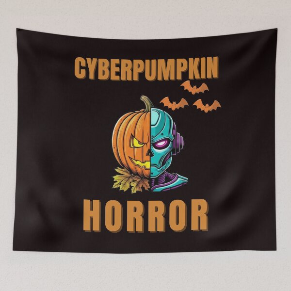 Item preview, CyberPumpkin Horror Dark Cyberpunk Pumpkin for Halloween and Christmas designed and sold by MojNetSerwis WWK.
