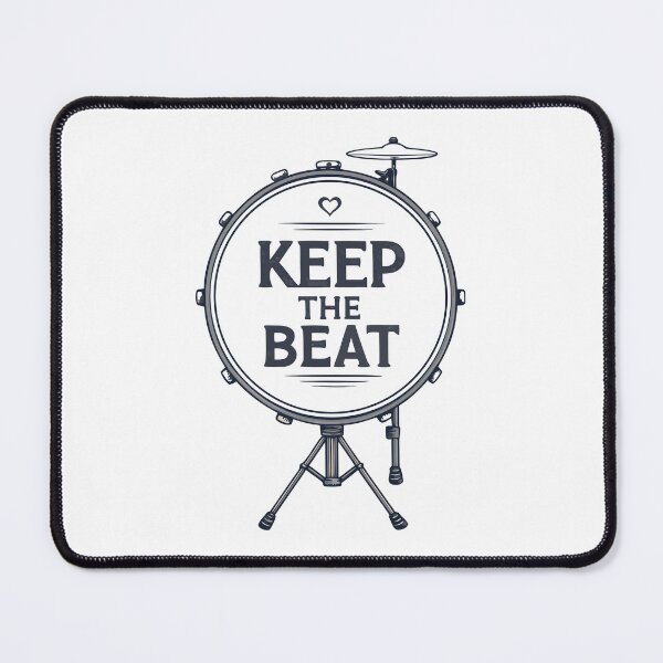 Item preview, Keep the Beat Bass Drum T-Shirt – Minimal Percussion Music Design designed and sold by VividOrganica.