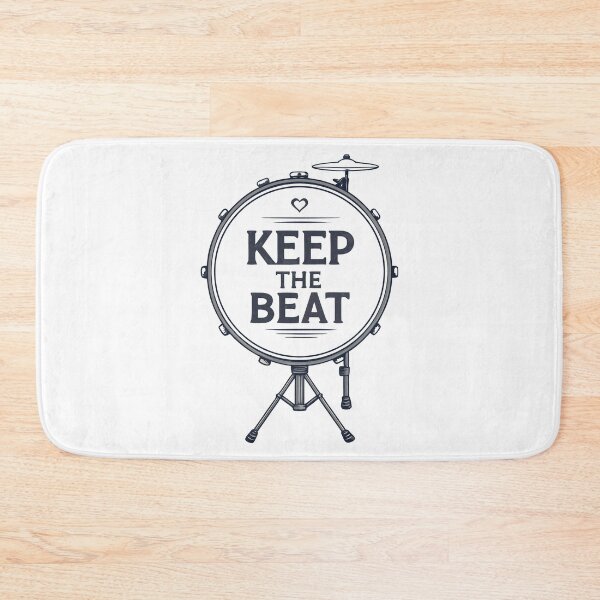 Item preview, Keep the Beat Bass Drum T-Shirt – Minimal Percussion Music Design designed and sold by VividOrganica.