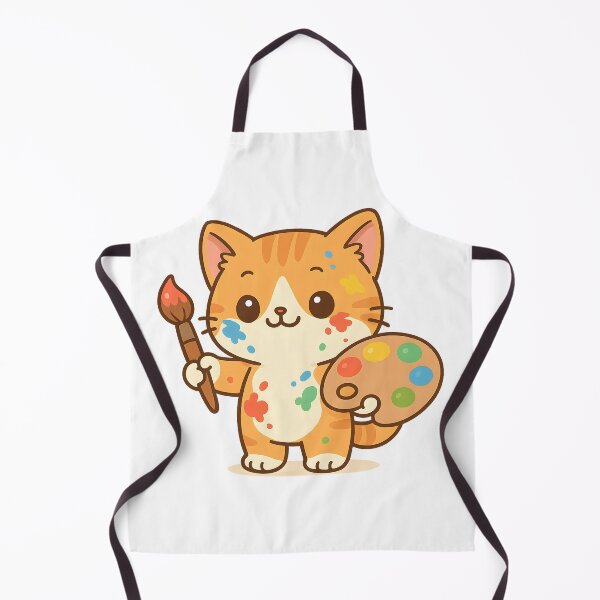 Item preview, Cute Ginger Cat Artist with Paintbrush designed and sold by SassyArtistry.