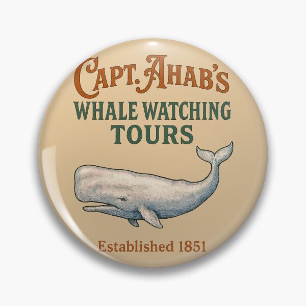 Item preview, Capt. Ahab’s Whale Watching Tours – Moby-Dick Satirical Vintage Design designed and sold by Victor Shadehorn.