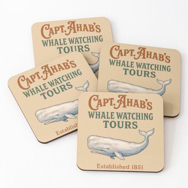 Item preview, Capt. Ahab’s Whale Watching Tours – Moby-Dick Satirical Vintage Design designed and sold by Victor Shadehorn.