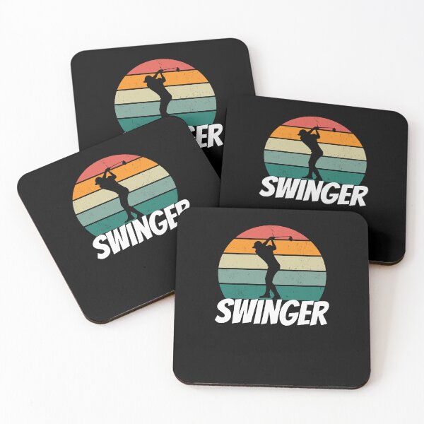 Aperçu de l'œuvre Drôle de swinger Humour de golfeur Amateur de golf golfant rétro coucher de soleil créée et vendue par snowry.