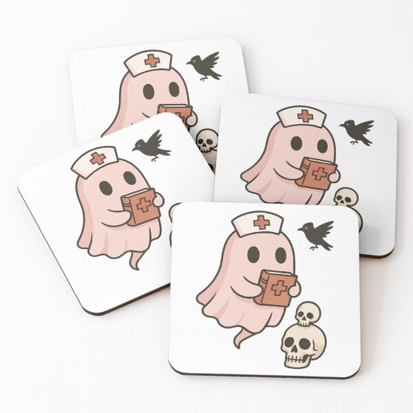Item preview, Kawaii Pink Ghost Nurse Halloween designed and sold by Little Care Studio.