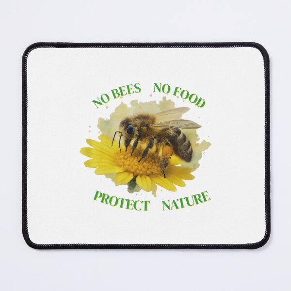 Item preview, No Bees No Food – Protect Nature bee motif designed and sold by kiwiossi53.