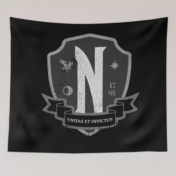 Item preview, Nevermore Academy Crest - Greyscale (worn vintage) designed and sold by Eversole Design Co..