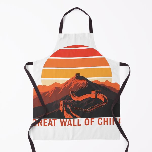 Item preview, Great Wall of China Retro Sunset | Vintage Travel Vector Illustration designed and sold by LoliDesignShop.