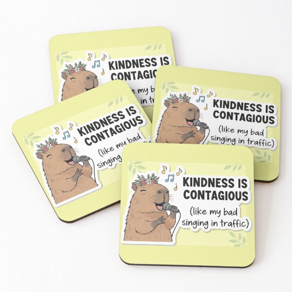 Item preview, "Kindness is Contagious (Like My Bad Singing in Traffic)" A Humorous Inspirational Quote for a Better Commute designed and sold by bvdesignart.
