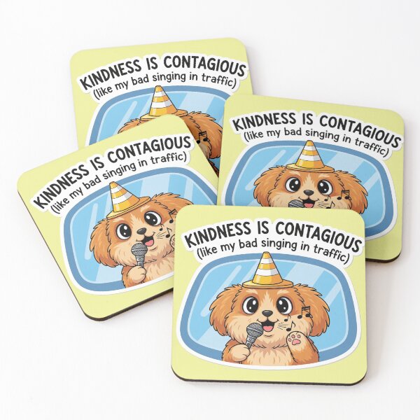Item preview, "Kindness is Contagious (Like My Bad Singing in Traffic)" A Humorous Inspirational Quote for a Better Commute designed and sold by bvdesignart.