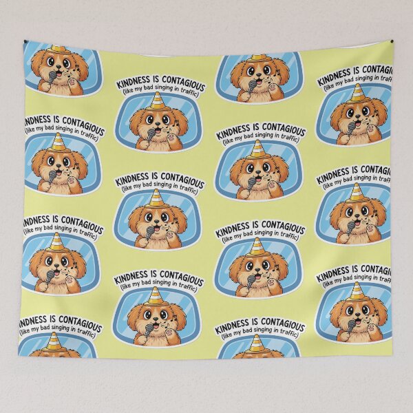 Item preview, "Kindness is Contagious (Like My Bad Singing in Traffic)" A Humorous Inspirational Quote for a Better Commute designed and sold by bvdesignart.