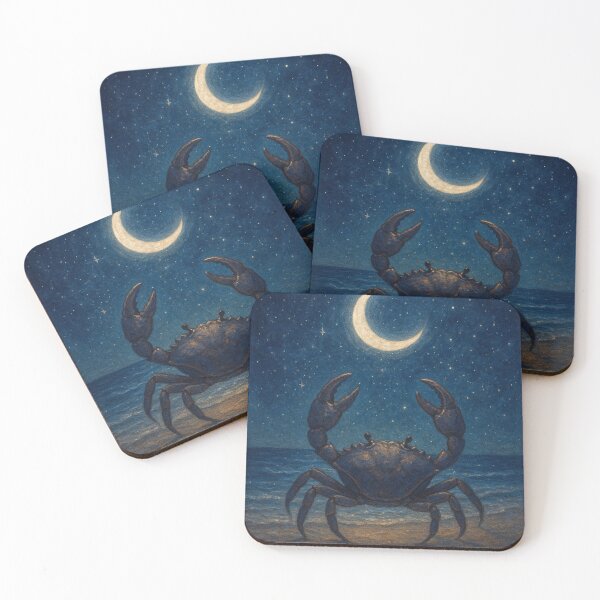Item preview, Mystic Cancer Zodiac Crab Under Moonlight – Astrology Star Sign Art designed and sold by MysticMonste.