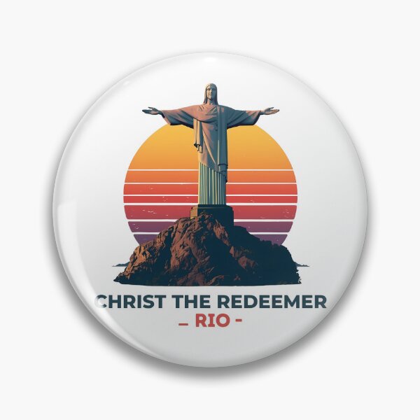 Item preview, Christ the Redeemer Rio Retro Sunset | Vintage Brazil Travel Illustration designed and sold by LoliDesignShop.