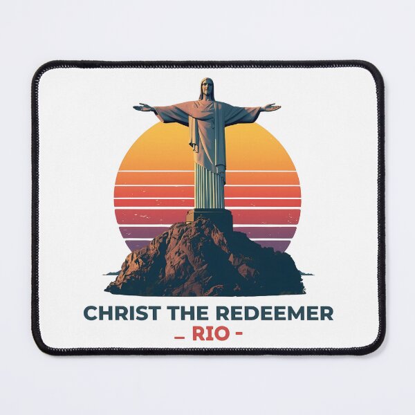 Item preview, Christ the Redeemer Rio Retro Sunset | Vintage Brazil Travel Illustration designed and sold by LoliDesignShop.