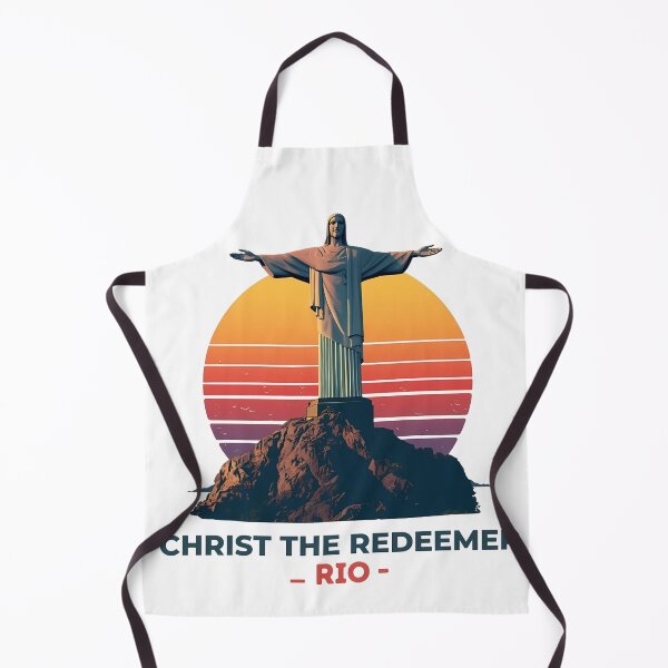 Item preview, Christ the Redeemer Rio Retro Sunset | Vintage Brazil Travel Illustration designed and sold by LoliDesignShop.