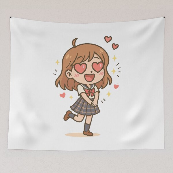 Item preview, In Love Chibi Girl – Cute Kawaii Anime Illustration designed and sold by MK-WOOD.