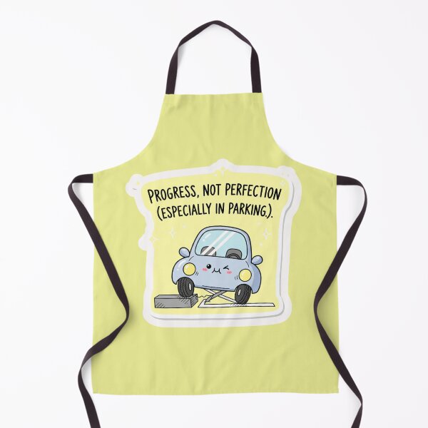 Item preview, "Progress, Not Perfection (Especially in Parking)" A Humorous Inspirational Quote for New Drivers and Parking Enthusiasts designed and sold by bvdesignart.