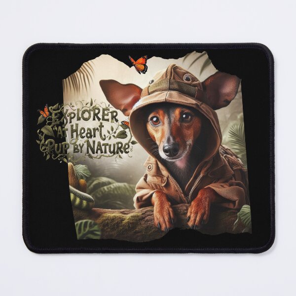 Item preview, explorer at heart pup by nature, a gift for a dog and adventure lover designed and sold by miro-bob-design.