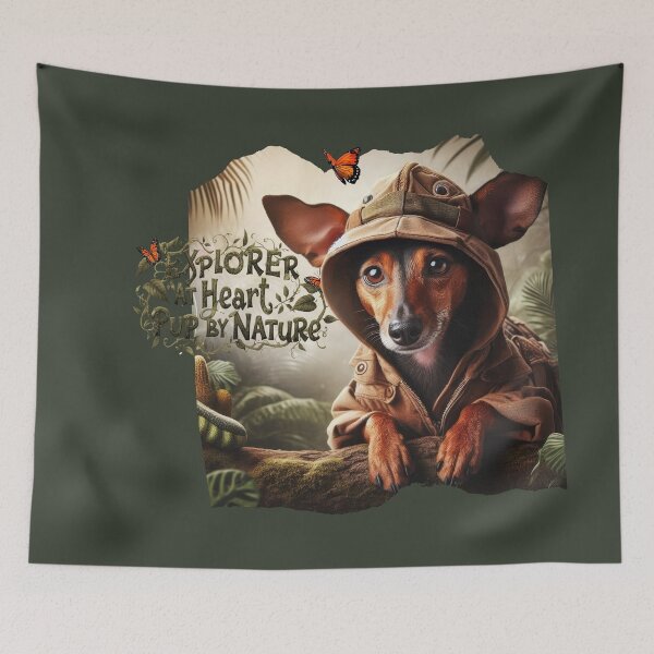 Item preview, explorer at heart pup by nature, a gift for a dog and adventure lover designed and sold by miro-bob-design.