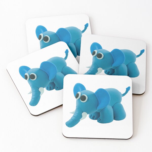 Item preview, Cute Blue Elephant Clay Art Sculpture designed and sold by MooBinArt.