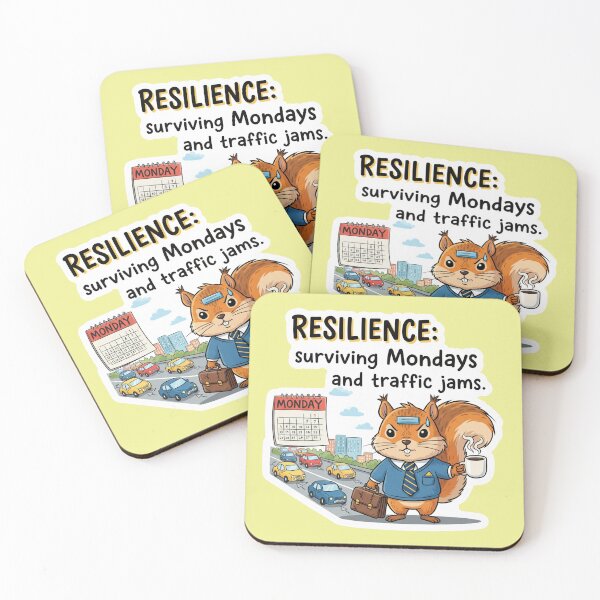Item preview, Resilience: An Inspirational Quote for Surviving Mondays and Traffic Jams, Featuring a Determined Squirrel designed and sold by bvdesignart.
