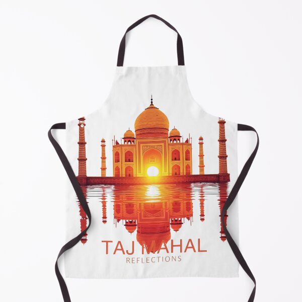 Item preview, Taj Mahal Reflections Retro Sunset | Vintage India Travel Illustration designed and sold by LoliDesignShop.
