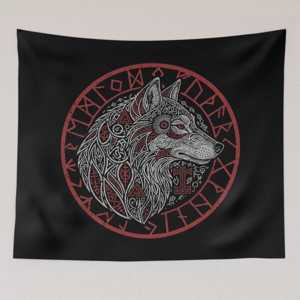 Item preview, Viking Wolf Compass Spirit Animal Norse Symbols Runes designed and sold by GrandeDuc.