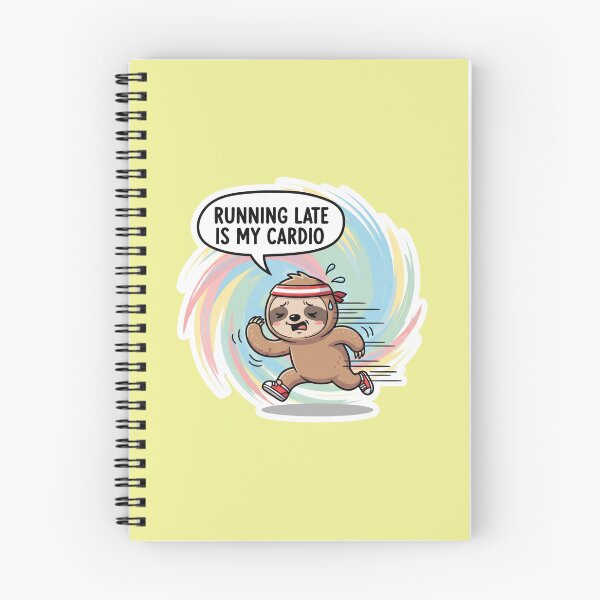 Item preview, Running Late is My Cardio A Hilarious Inspirational Quote for the Chronically Tardy Sloth designed and sold by bvdesignart.