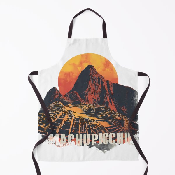 Item preview, Machu Picchu Inca Ruins Retro Sunset | Vintage Peru Travel Illustration designed and sold by LoliDesignShop.