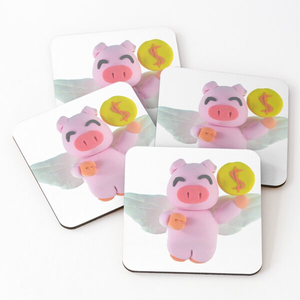 Item preview, Flying Pig with Coin Clay Sculpture designed and sold by MooBinArt.