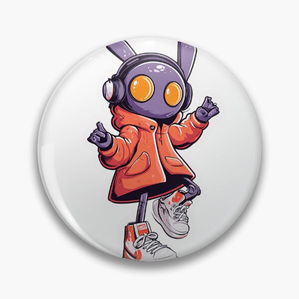 Item preview, Robot Bunny Sticker – Cool Character with Hoodie, Headphones, and Sneakers designed and sold by Line Designs By Duck.